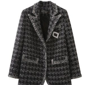 Spring new celebrity small fragrant tweed suit